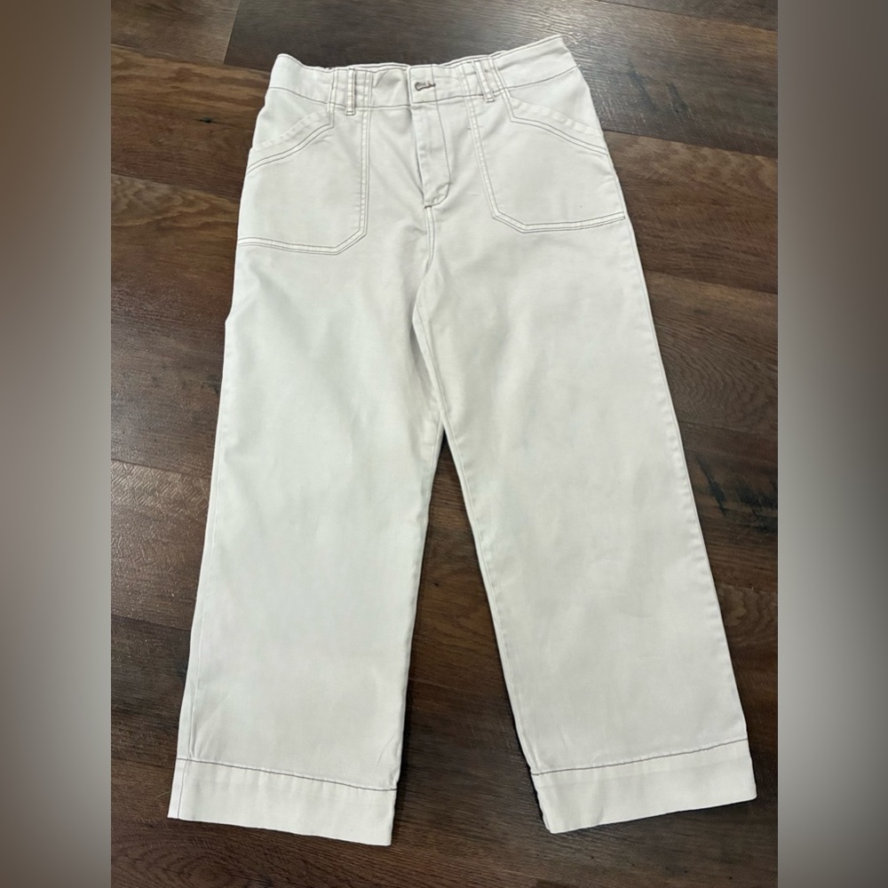 Bagatelle Pants Womens Wide Leg High rise Ankle Crop Cream Pants  Sz 8